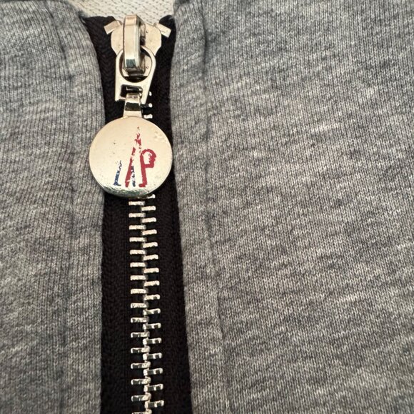 Moncler Mens Track Jacket Hooded Full Zip Sz 4XL Gray Tricolor Stripe Trim - Picture 6 of 11